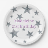 カスタマイズ紙のプレートとボウル – スリバーの星 ペーパープレート (正面)