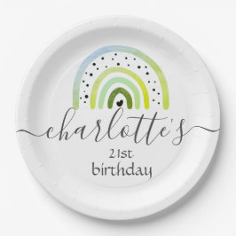 カスタマイズ紙プレート – レインボーグリーン ペーパープレート