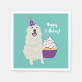 カスタマイズ素晴らし可能なピレネー誕生日ナプキンス スタンダードカクテルナプキン (正面)