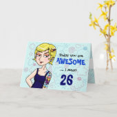 カスタマイズ素晴らし可能な女性タトゥー誕生日カード カード (黄色い花)