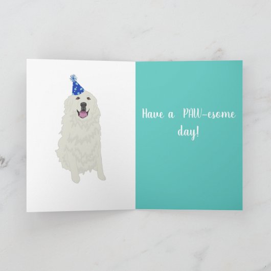 カスタマイズ素晴らし可能なPyrenees誕生日 カード (内部)