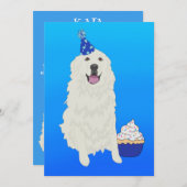 カスタマイズ素晴らし可能なPyrenees誕生日 招待状 (正面/裏面)