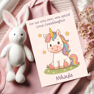 カスタマイズ素晴らし孫娘誕生日詩カード 案内状