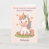 カスタマイズ素晴らし孫娘誕生日詩カード 案内状 (正面)