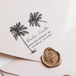 カスタマイズ素朴ビーチ名+差出人住所 セルフインキングスタンプ