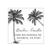 カスタマイズ素朴ビーチ名+差出人住所 ラバースタンプ (インプリント)