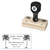 カスタマイズ素朴ビーチ/名前+差出人住所 ラバースタンプ (押印)