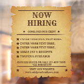 カスタマイズ素朴ヴィンテージ一般採用ポスター ウィンドウサイン (シート2)