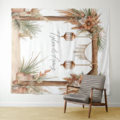 カスタマイズ素朴可能なフローラ結婚アーチの背景 タペストリー (インサイチュ(横))