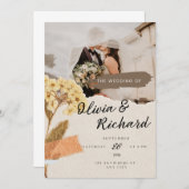 カスタマイズ素朴可能な写真結婚式招待状 招待状 (正面/裏面)