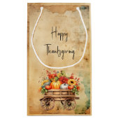 カスタマイズ素朴可能な感謝祭抱き枕 スモールペーパーバッグ (裏面)