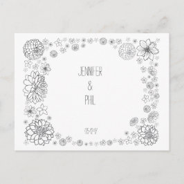 カスタマイズ素朴可能な結婚式の日付の保存 案内ポストカード