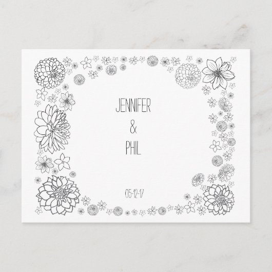 カスタマイズ素朴可能な結婚式の日付の保存 案内ポストカード (正面)