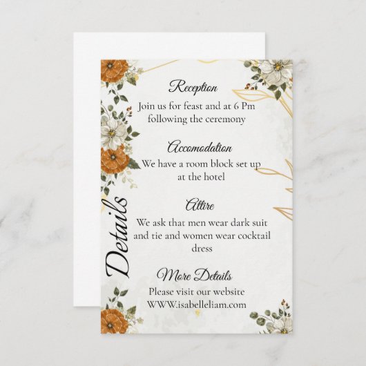 カスタマイズ素朴可能なBoho秋詳細カード エンクロージャーカード (正面/裏面)