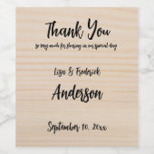 カスタマイズ素朴夫婦から木造ありがとう ワインラベル (シングルラベル)