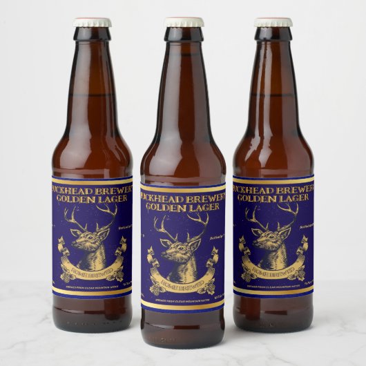 カスタマイズ素朴鹿バックヘッドホーム醸造詳細 ビールラベル (ボトル)