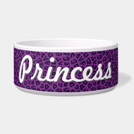 カスタマイズ紫色のヒョウのプリントのペットボウル- ボウル