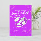 カスタマイズ紫色スニーカーボール招待テンプレート 招待状 (スタンド正面)