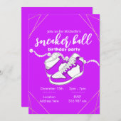 カスタマイズ紫色スニーカーボール招待テンプレート 招待状 (正面/裏面)