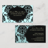 カスタマイズ経歴、白黒ダマスク 名刺 (正面/裏面)