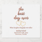 カスタマイズ結婚のリハハート スパークリングワインラベル (シングルラベル)