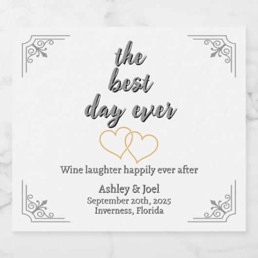 カスタマイズ結婚のリハハート スパークリングワインラベル (シングルラベル)