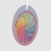 カスタマイズ結婚の欲しいソフトカラフルギフト オーナメント (正面)