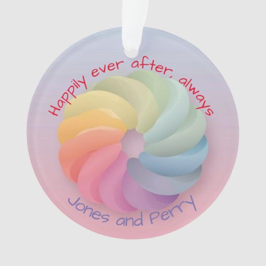 カスタマイズ結婚の欲しいソフトカラフルギフト オーナメント (正面)