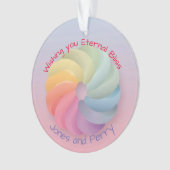 カスタマイズ結婚の欲しいソフトカラフルギフト オーナメント (正面)