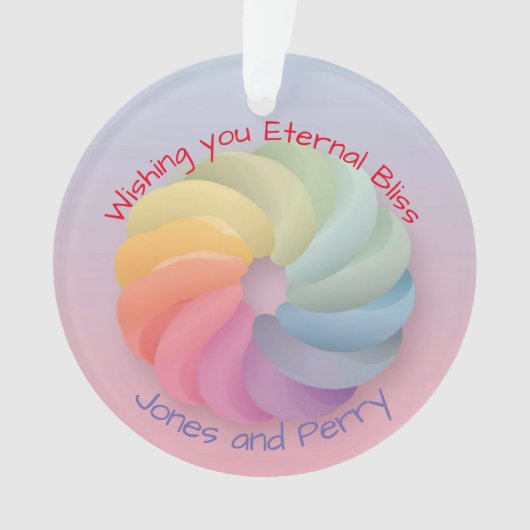 カスタマイズ結婚の欲しいソフトカラフルギフト オーナメント (正面)