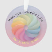 カスタマイズ結婚の欲しいソフトカラフルギフト オーナメント (正面)