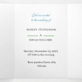 カスタマイズ結婚エレガント青花 三つ折り招待状 (内部中)