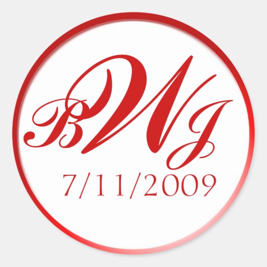 カスタマイズ結婚ステッカー ラウンドシール (正面)