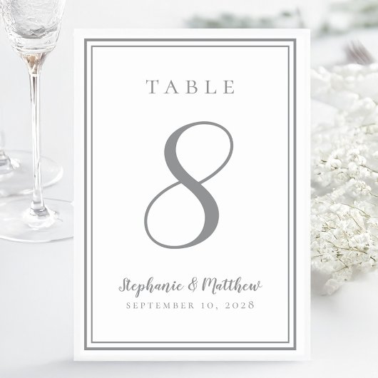 カスタマイズ結婚テーブル番号シック・グレー テーブルナンバー