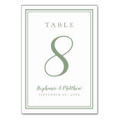 カスタマイズ結婚テーブル番号夕食Sage Green テーブルナンバー (裏面)
