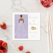 カスタマイズ結婚ドレスと金ゴールドの結婚リングや輪 スタンダードカクテルナプキン (インサイチュ)