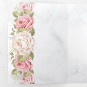 カスタマイズ結婚バラエレガント花 三つ折り招待状 (内部最初)