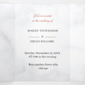 カスタマイズ結婚バラエレガント花 三つ折り招待状 (内部中)