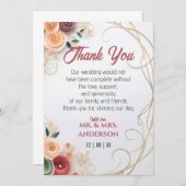 カスタマイズ結婚フローラバラ紙Quillingフレーム サンキューカード (正面/裏面)