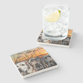 カスタマイズ結婚可能なギフトラブラドール取得 ストーンコースター (横)