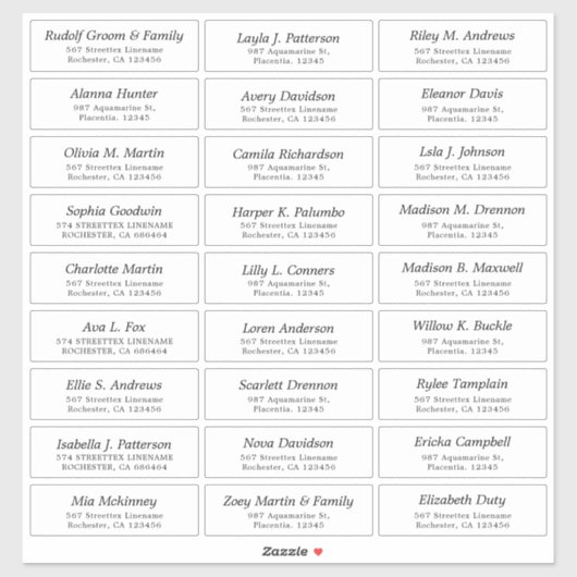 カスタマイズ結婚可能なゲストラベルステッカー シール (シート)