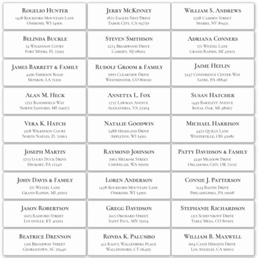 カスタマイズ結婚可能なゲスト住所 シールシール シール (正面)