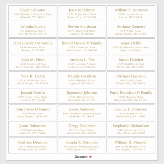 カスタマイズ結婚可能なゲスト住所 シールシール シール (シート)