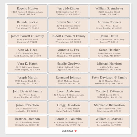 カスタマイズ結婚可能なゲスト住所 シールシール シール (シート)