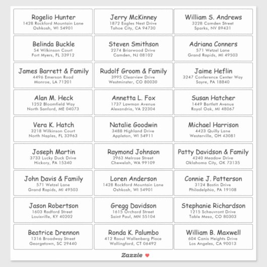 カスタマイズ結婚可能なゲスト住所 シールシール シール (シート)