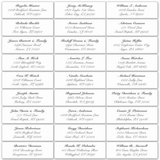 カスタマイズ結婚可能なゲスト住所 シールシール シール (正面)