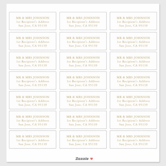 カスタマイズ結婚可能なゲスト住所 シールステッカー シール (シート)