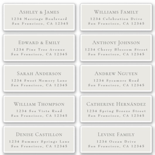 カスタマイズ結婚可能なゲスト住所 シール (正面)