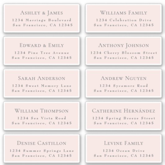 カスタマイズ結婚可能なゲスト住所 シール (正面)