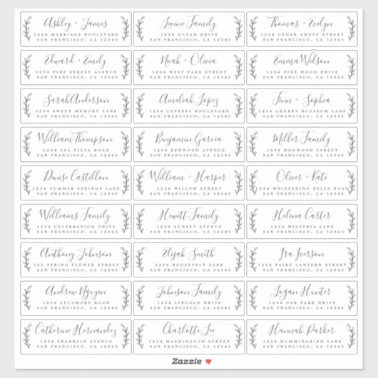 カスタマイズ結婚可能なゲスト住所 シール (シート)